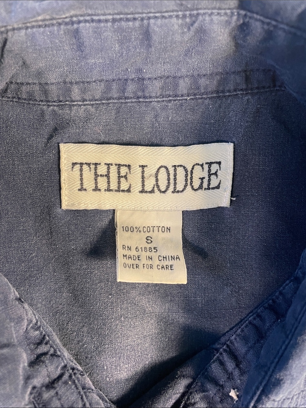 The Lodgè Women's Navy Button-Down Shirt - Classic Long Sleeve - Picture 2 of 3